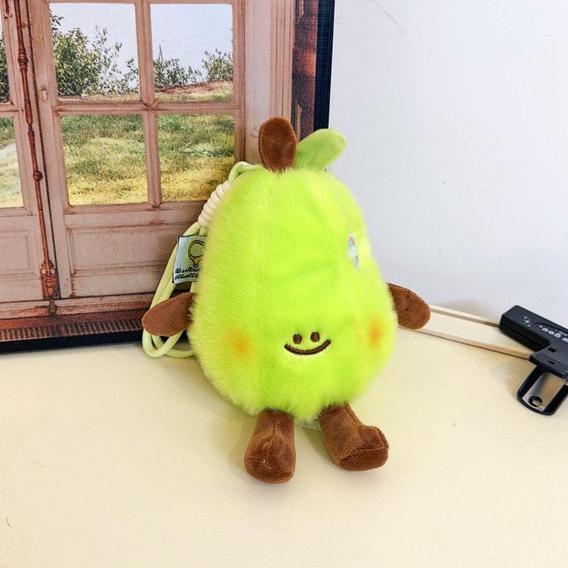 18cm Pluche Fruit Pop Hanger Peer Perzik Sinaasappel Aubergine Watermeloen Ananas Zacht Mini Speelgoed Verjaardagscadeau Kinder Tas Hangende Decoratie 18cm