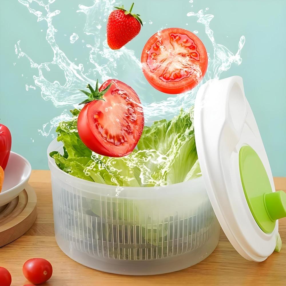 3L Salad Dehydrator Vegetable Dryer Manual Fruit Washer with Bowl Filter Vegetable Drainer Strainer for Lettuce and Spinach