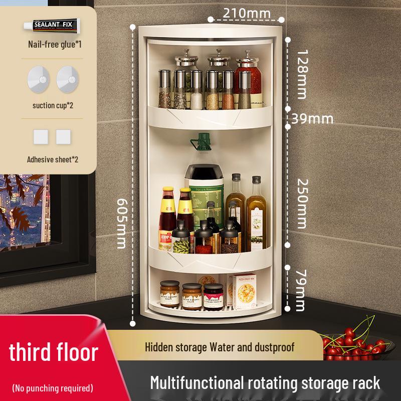 Rotating Corner Kitchen Spice Rack