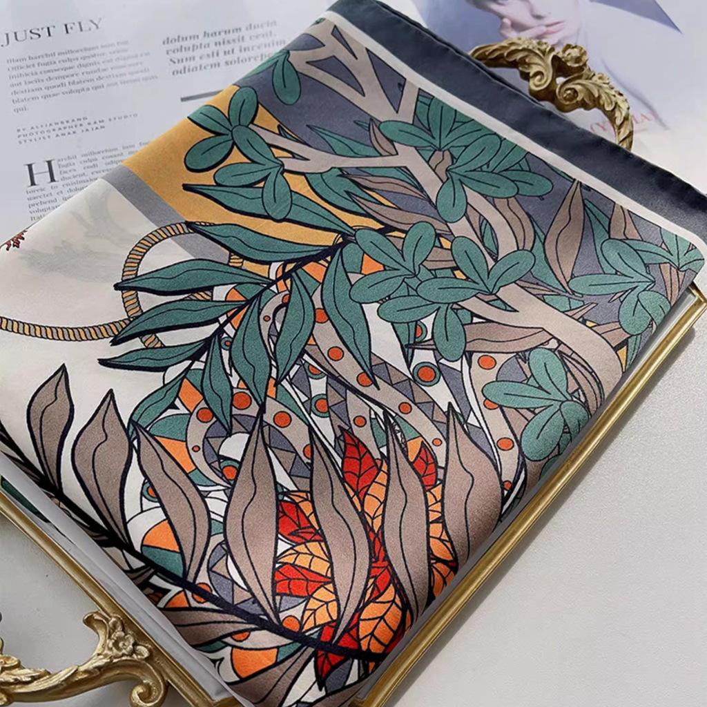 Suhang Silk Scarf 110 Silk Double Crepe Large Square Scarf Sun Protection Breathable Mulberry Silk Shawl Scarf Versatile
