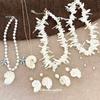Bohemian shell pearl necklace earrings set, new holiday style niche design jewelry women