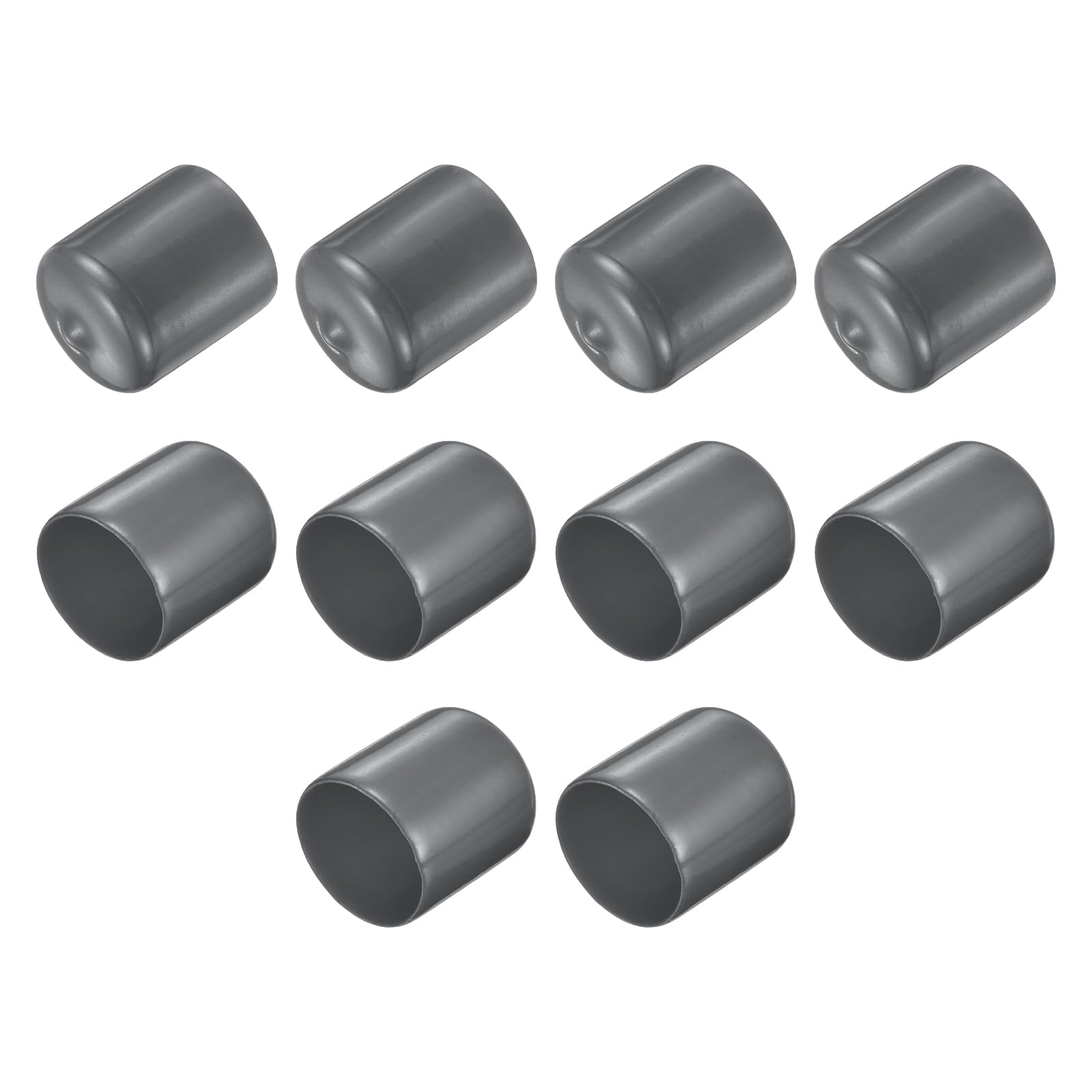 

uxcell 10pcs Rubber End Cap 27mm ID Vinyl Round End Cap Cover Screw Thread Protector Dark Gray сірий колір