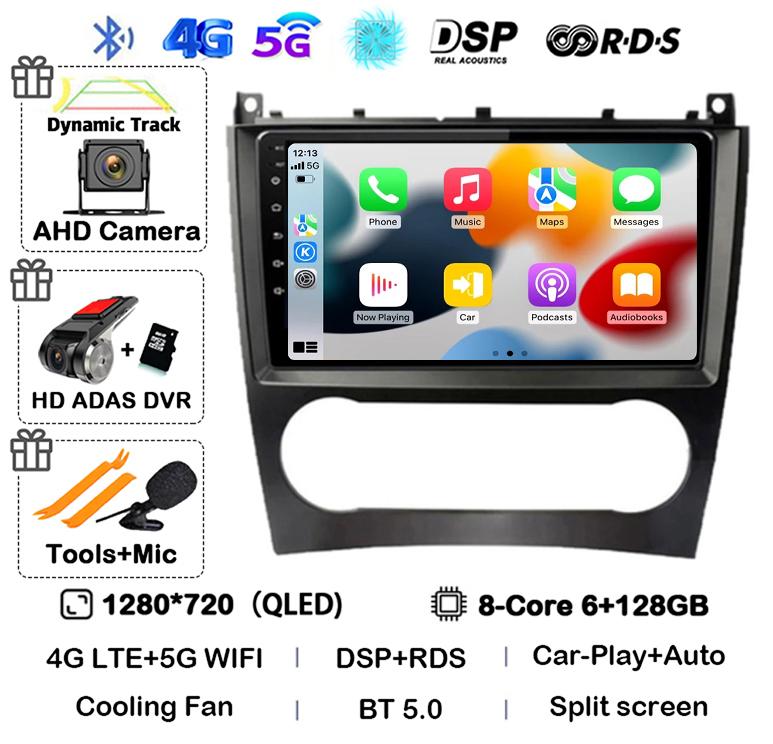 Android 14 Carplay Auto Car Radio For Benz W203 W209 C180 C200 C220 C230 Video Multimediale Player Auto Autoradio GPS 360 Camera