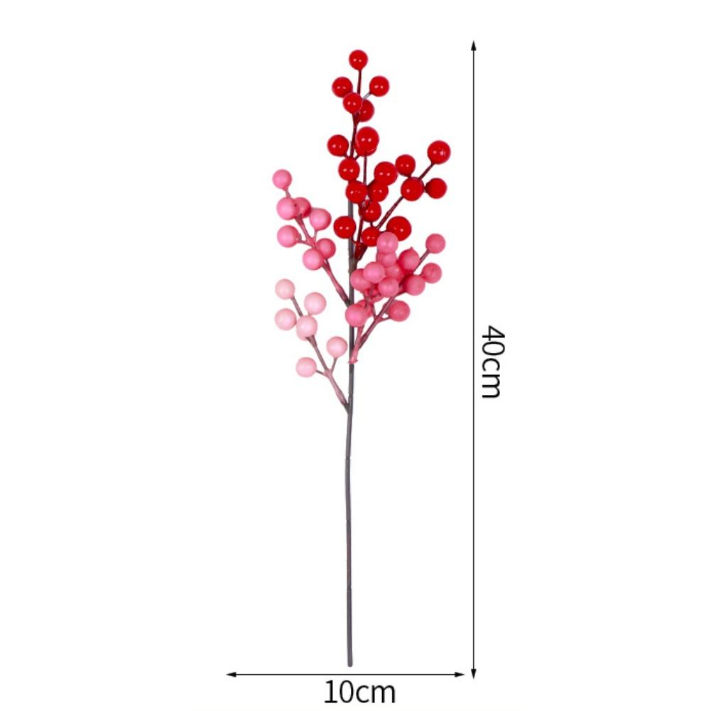 Set of 3 Artificial Red Berry Vines 40cm Long Decorative Garland Branches for Home Decoration and Seasonal Displays