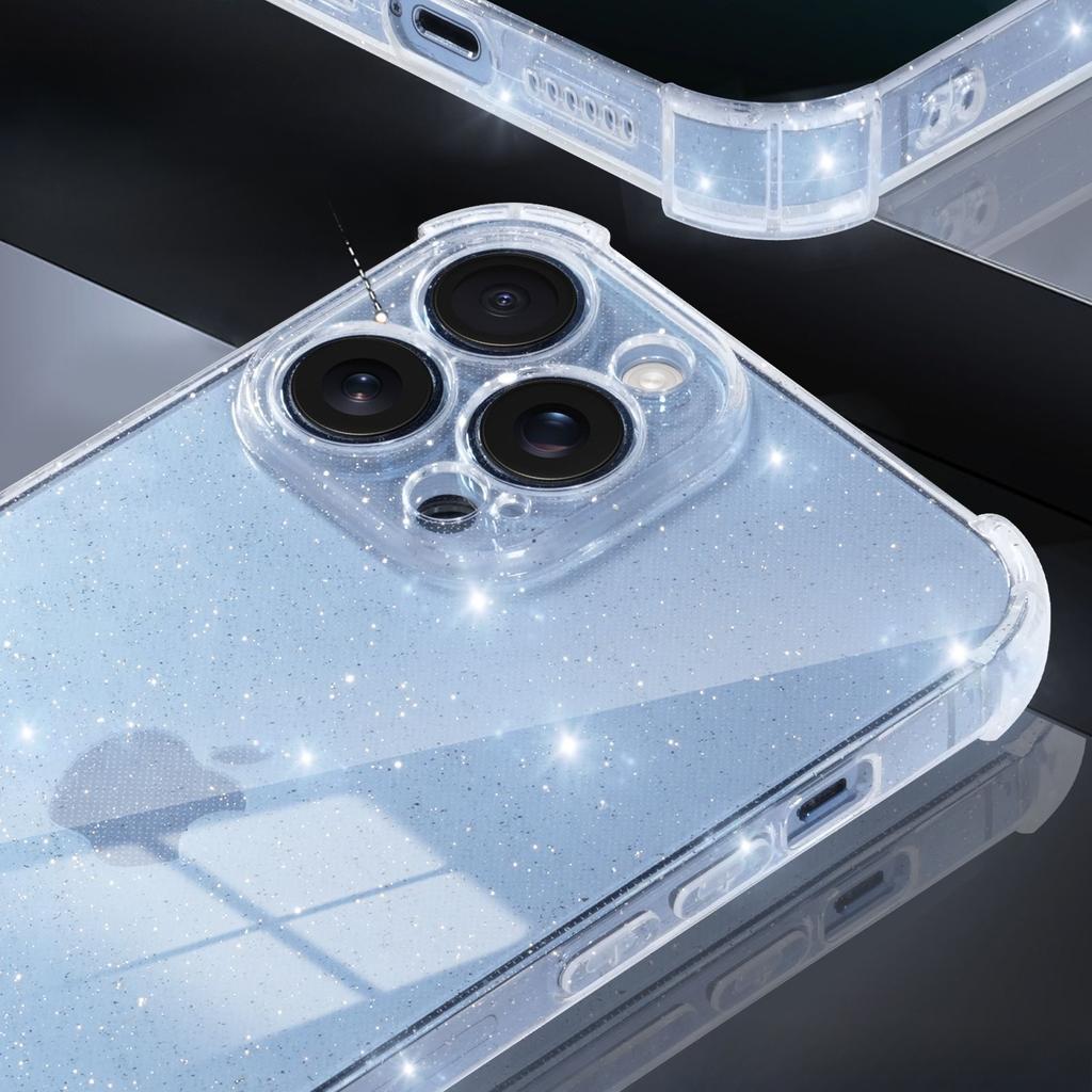 Simple Transparent Flash Powder Suitable for Apple 16 IPhone 15 ProMax14TPU Anti-fall Mobile Phone Protection Case