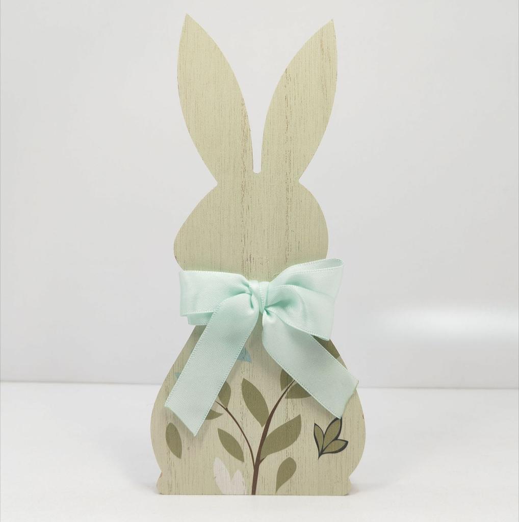 Easter Wooden Craft Rabbit Tabletop Display, Creative Easter Decorative Rabbit Display, Solid Wood Decoration