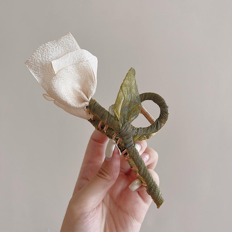 1pc Tulip Gripping Clip for Women, High Quality, Large Hairpin  New Style, Back of Head Shark Clip Hair Clip Headpiece