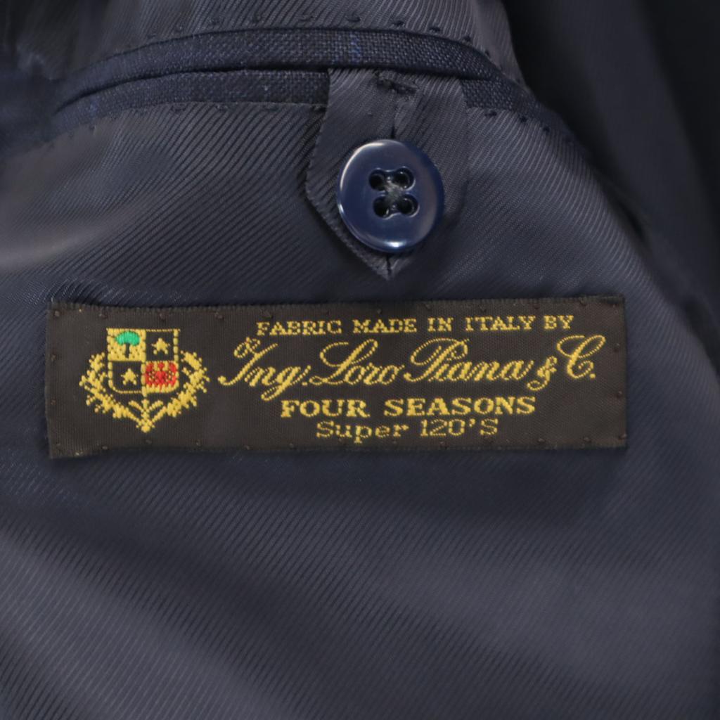 SHIPS Window pen check Loro Piana fabric tailored jacket 46 Navy Men's Used