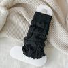 Fashionable Twist Cable Knit Footless Middle Calf Socks Pleated Ruched Ruffled Leg Warmers Boot Toppers Covers for Women