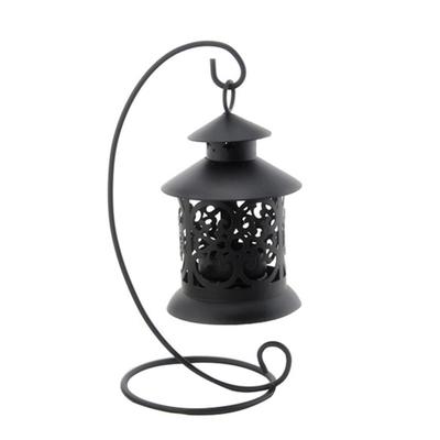 Candelabro colgante con forma de jaula de pájaros, de hierro forjado, con forma de farol hueco, para decoración del hogar y la habitación, de pie.
