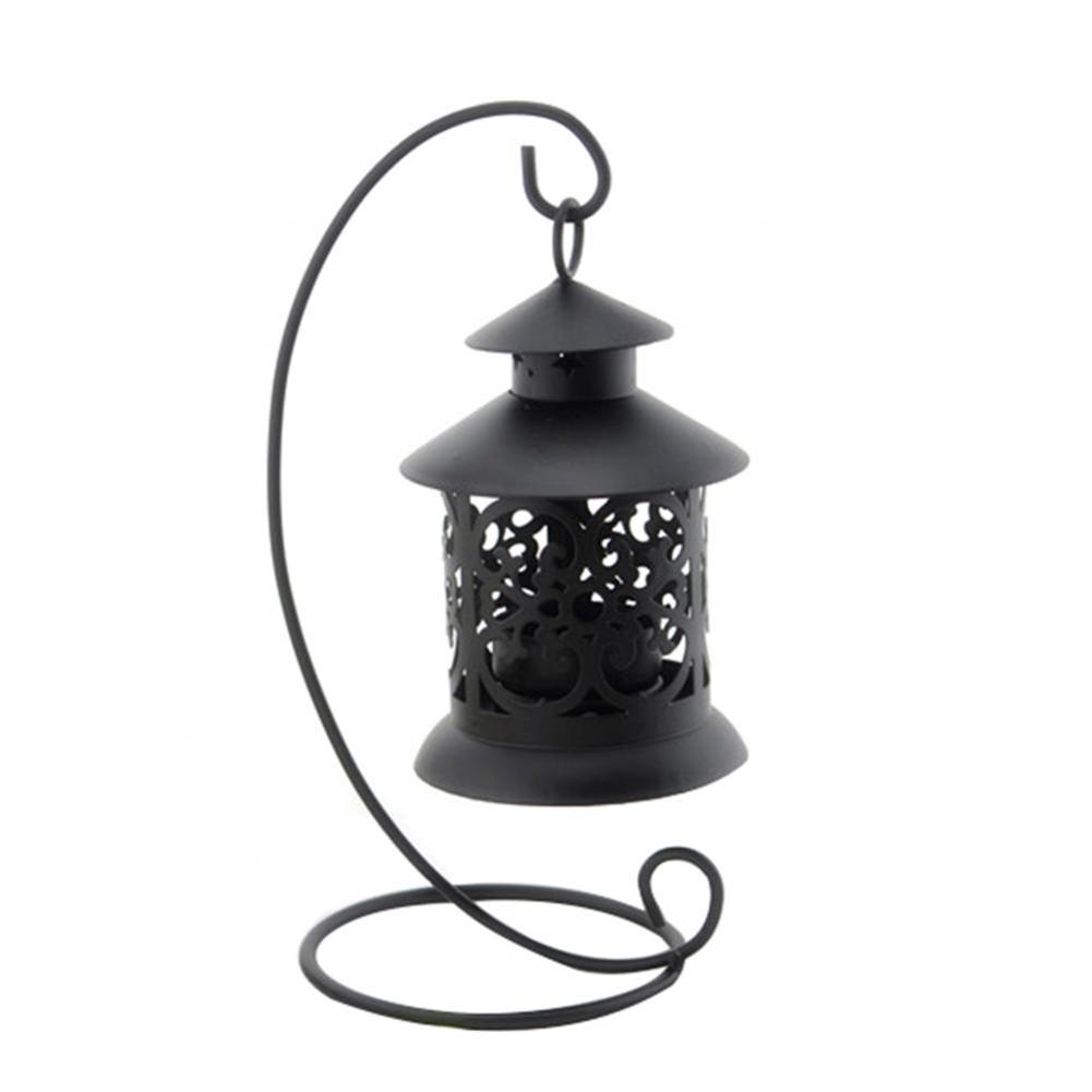 Hanging Candlestick Wrought Iron Art Vintage Hollow Out Lantern Candle Holder Tabletop Wedding Party Romantic Home Decoration