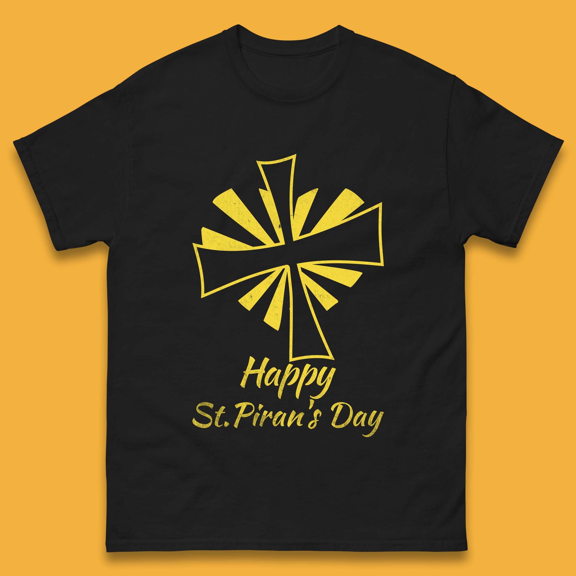 Happy Saint Piran s Day Mens T-Shirt Womens Tops Tees S