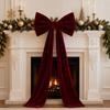 Velvet Decorative Bow with Long Tails Balanced Hanging Ornament Structured