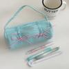 Handheld Bow Stationery Bag Desktop Storage Bow Pencil Pouch  Stationery Holder