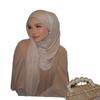 Island Wrinkled Scarf Women'S Shawl Island Satin Smooth Crepe Solid Color Bright Silk Yarn Malaysian Headscarf