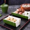 Plastic Imitation Bamboo Dining Plate Bamboo Tube Plate with Lid Green Dessert Plates Dim Sum Dish Serving Plates Fruit Bowl