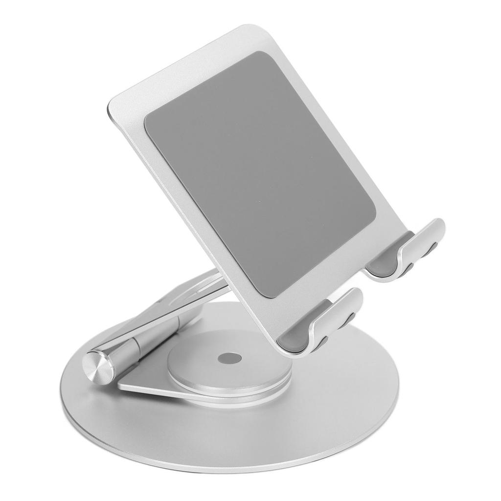 Foldable Phone Stand 360 Degree Rotation Adjustable Height Aluminum Desk Stand with Stable Base for Laptops Under