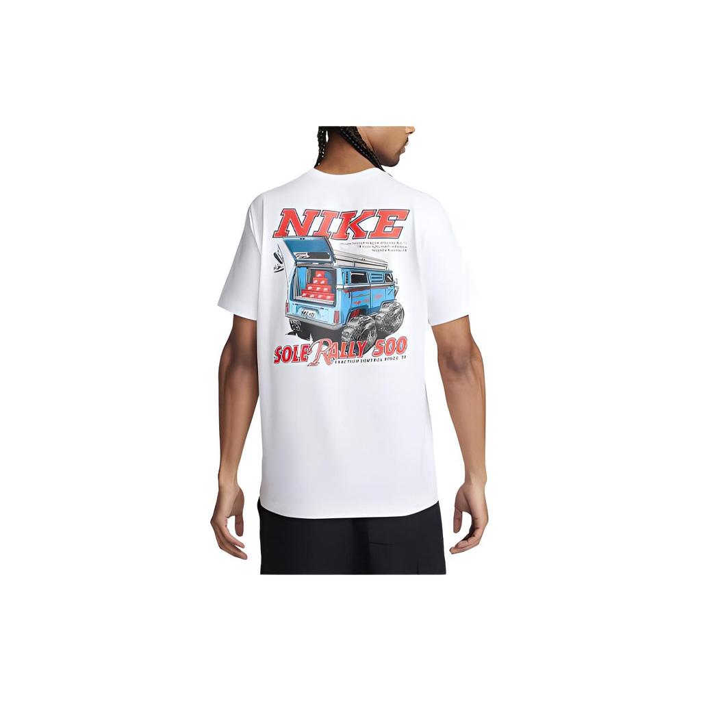 Nike Sportswear Letter Pattern Printed Ribbed Crew Neck Short Sleeve T-Shirt Men Tops White FQ3764-100