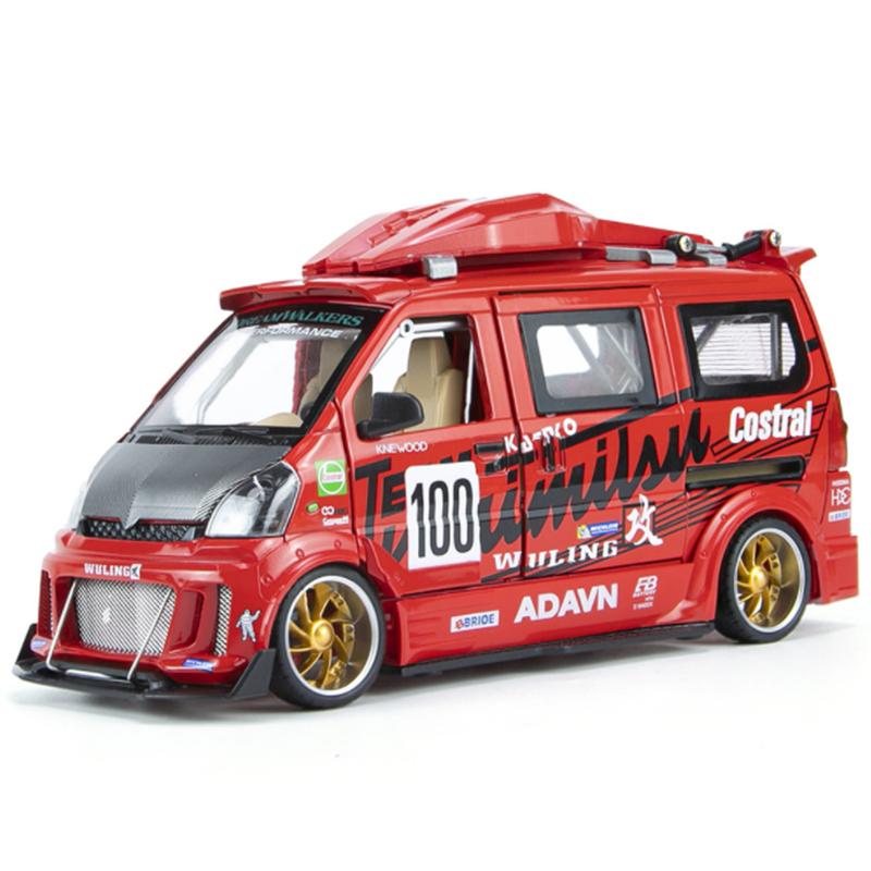 1:24 Wuling Alloy Track Sports Car Model Diecasts Metal Modified Racing Car Truck Model Simulation Sound And Light Kids Toy Gift