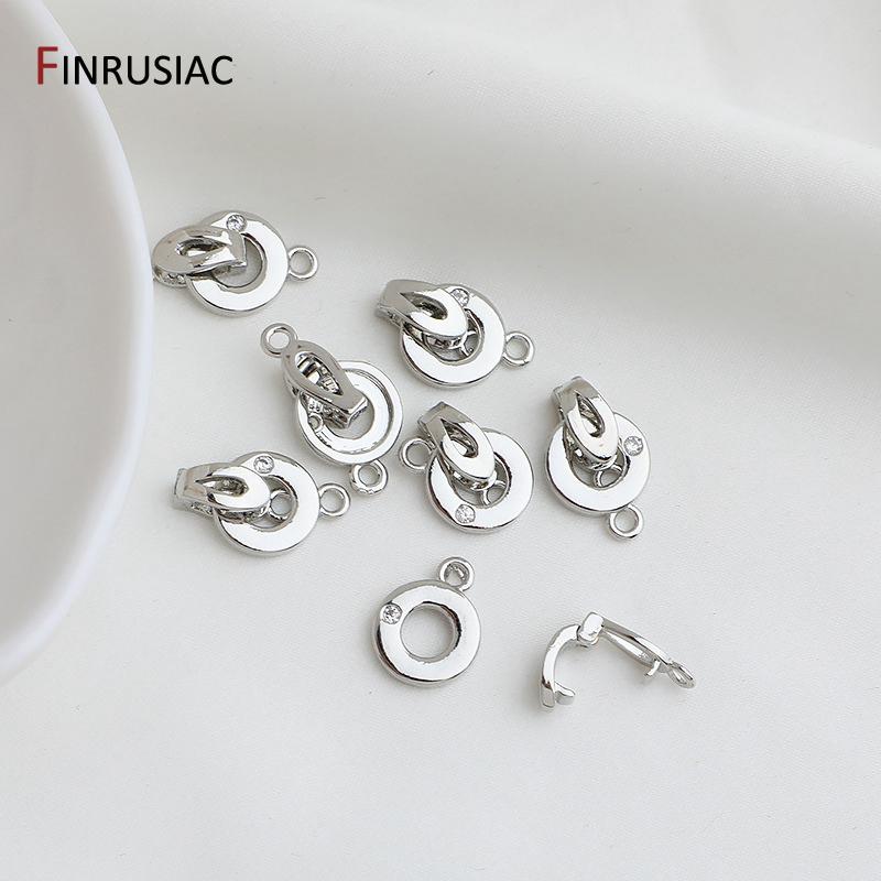 14K Gold Plated Brass Zircon Pearl Clasps Connector For Bracelet Necklace Making,Clasp For Jewelry,DIY Handmade Jewelry Findings