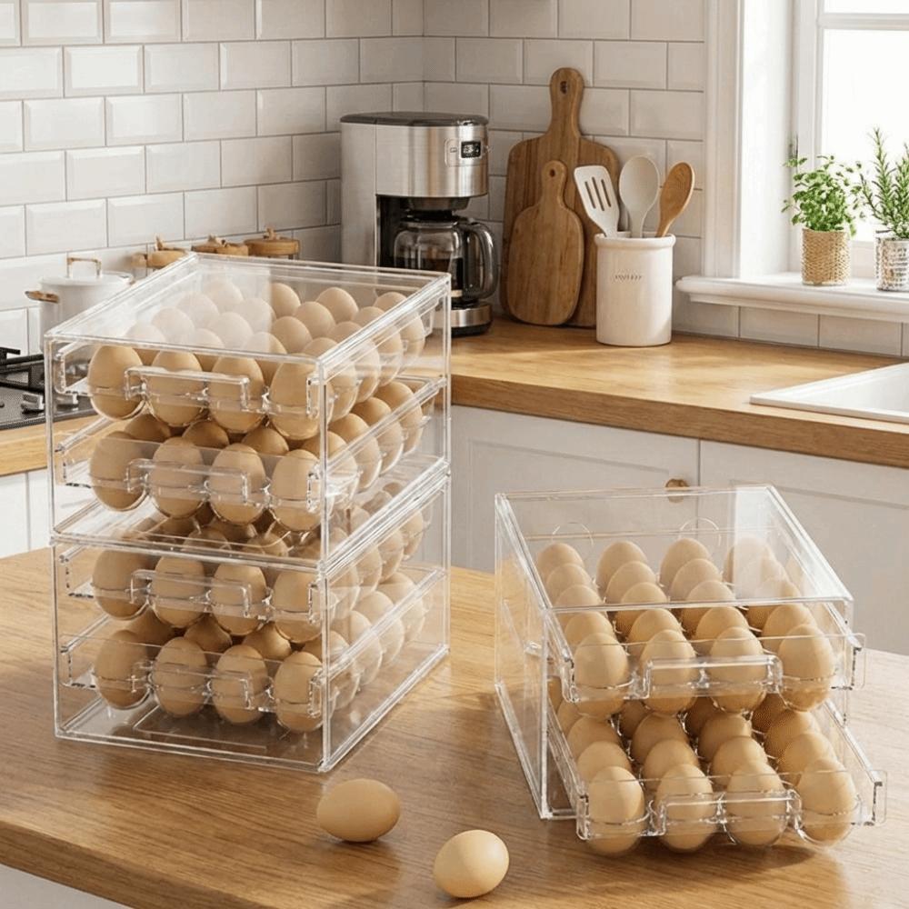 Drawer Style Egg Preservation Box Transparent Egg Container Practical Egg Storage Box  Refrigerator