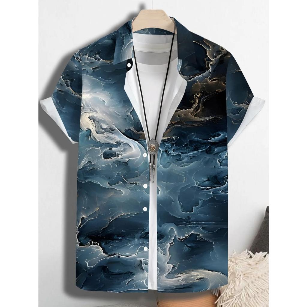 2026 Fashion Men's Summer Casual Shirt Hawaiian Man Women Short Sleeve Beach Party Print Tops
