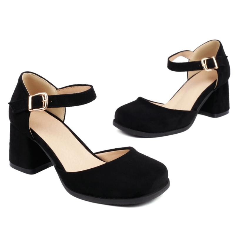 Close Toe Women's Sandals Summer Shoes Outside D'Orsay Pumps Ladies Ankle Strap Elegant Red Gray Party Wedding Shoes Brand