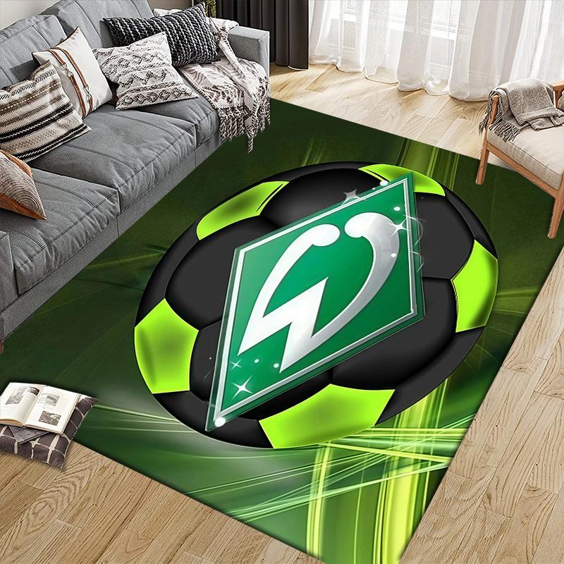 Werder Bremen Flanellmuster Quadratischer Teppich, Läufer, Teppich für Wohnzimmer Schlafzimmer Sofa Spielzimmer Dekor, Rutschfeste Fußmatte
