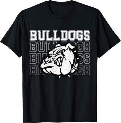 Maskot Bulldogs Týmový duch Vintage Tričko pro sportovní fanoušky unisex Tričko