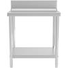Wall-Mounted Stainless Steel Worktop Table With Edge And Shelf 80X60Cm