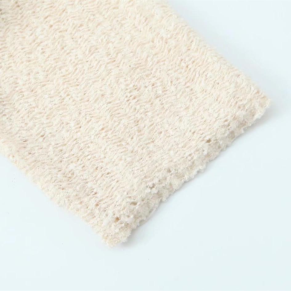 Spring 2025 Sweet Bow Brooch Transparent Knit Top for Women