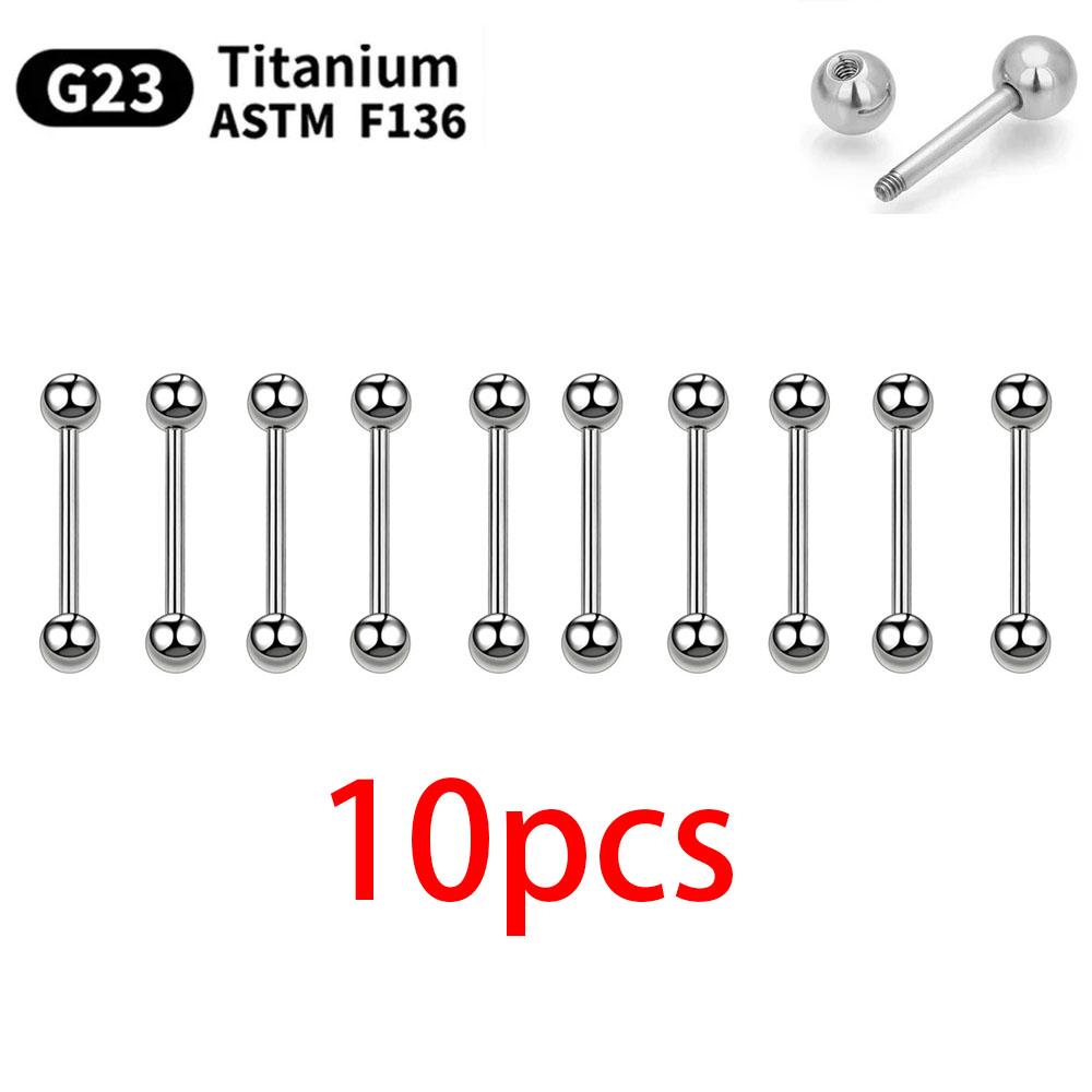 1/10pcs External Internal thread Piercing Jewelry G23 Titanium 14G 16G Long Industrial Barbell Ring Tongue Sexy Barbell