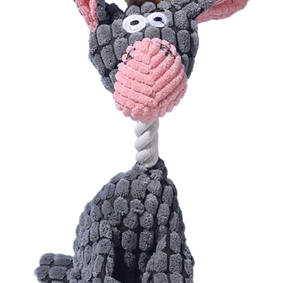 Indestructible Plush Dog Toy for Aggressive Chewers Squeaky Chew Toy Dogs Teething Support Interactive Pet Toy for All Dog Breeds