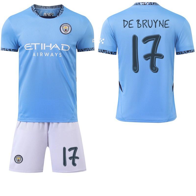 2425 Manchester City's Home Jersey Football Uniform Champions League Font No. 9 Harland 17 De Braunet New