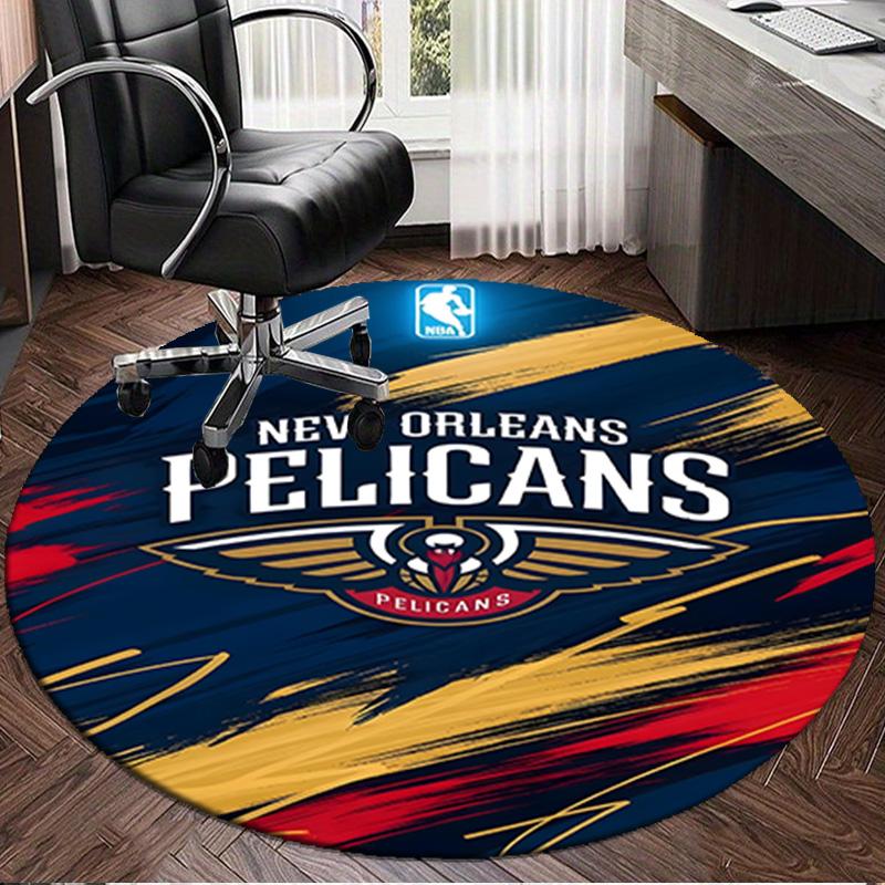 Pelicans Team Spirit Round Rug for Livingroom,Bedroom, Palyroom, Chair Rug, Area rug, Circle Carpet, Large Size Fan Christmas gift