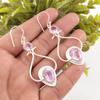 Morganite Gemstone 925 Stamped Silver Handmade Earrings 2.07" Mother's Day Gift EE-170-9