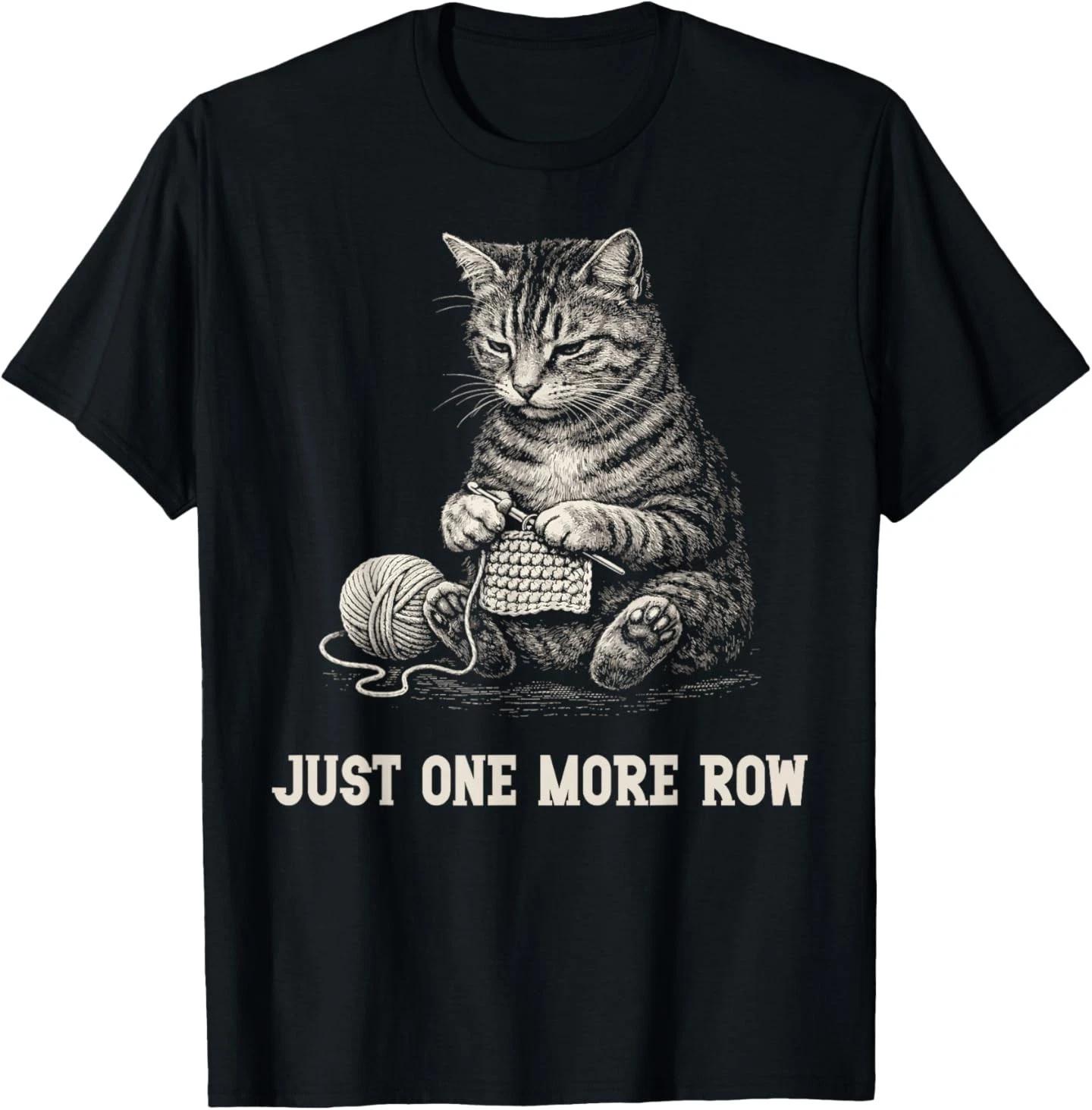 Just One More Row Funny Crochet Lover T-Shirt M