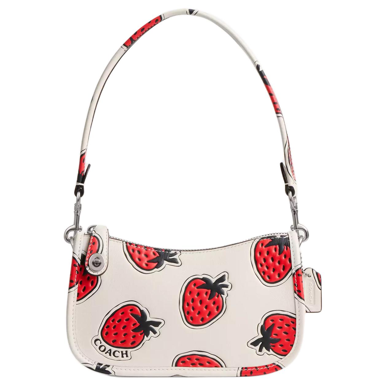 

Coach Swinger 20 Strawberry Print Top Zip Closure Glove Tanned Leather Handheld Shoulder Bag Small Women Handbags Chalk Multicolor CT881-LHCAH Basic Set (Bag+Dust Bag)