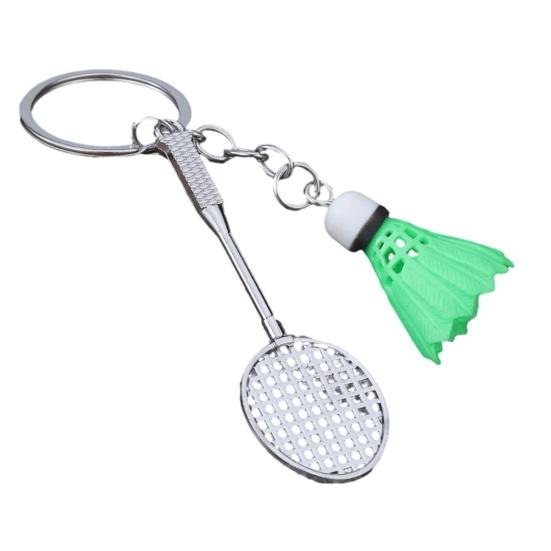 

Keychain Pendant Simulated Badminton Racket Charm Mini Key Chain Zinc Alloy Pendant Personalized Bag Accessories зелёный