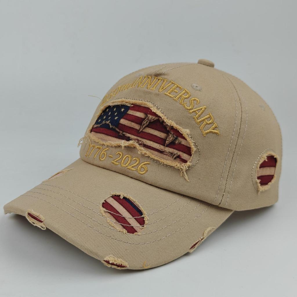 250th Anniversary Vintage American Flag Denim Baseball Cap Unisex