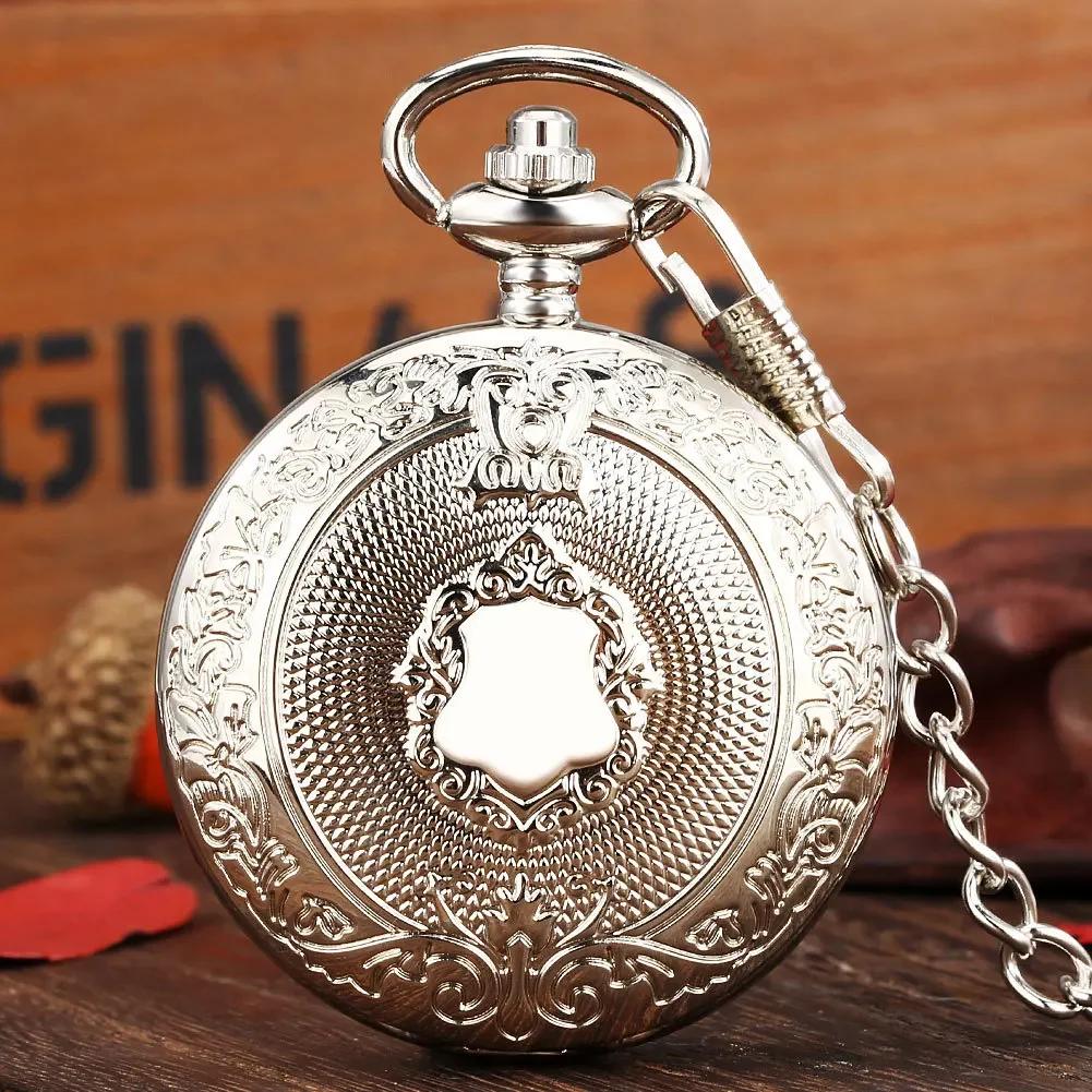 

Glamour Golden Silvery Black bronze Quartz pocket watch Men Women s Friends Steampunk necklace pocket watch