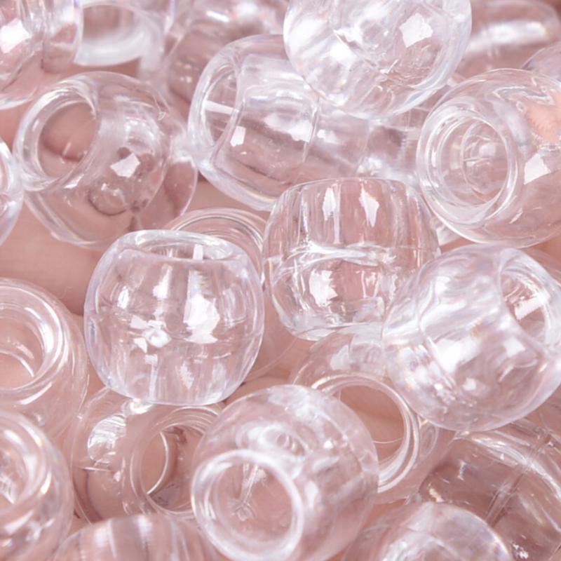 100X Przezroczysty Pierścień do dredów Koraliki do warkoczy Klipsy 6 mm Otwór