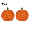 Rustic Farmhouse Style Decor Handmade Crochet Pumpkin Coasters, Soft Polyester Coffee Mats, Seasonal Table Accessories Autumn Themed Dining