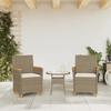 VidaXL Lot de 2 Chaises de Jardin avec Coussins, Sièges avec Accoudoirs, Fauteuils de Terrasse Patio, Moderne, Beige Résine 368722