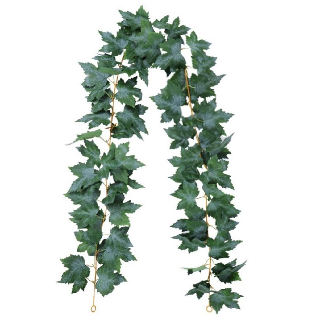 Artificial Fall Maple Leaf Garland Fake Plants Hanging Vines For Home Fireplace Party Garden Halloween Wedding Decor