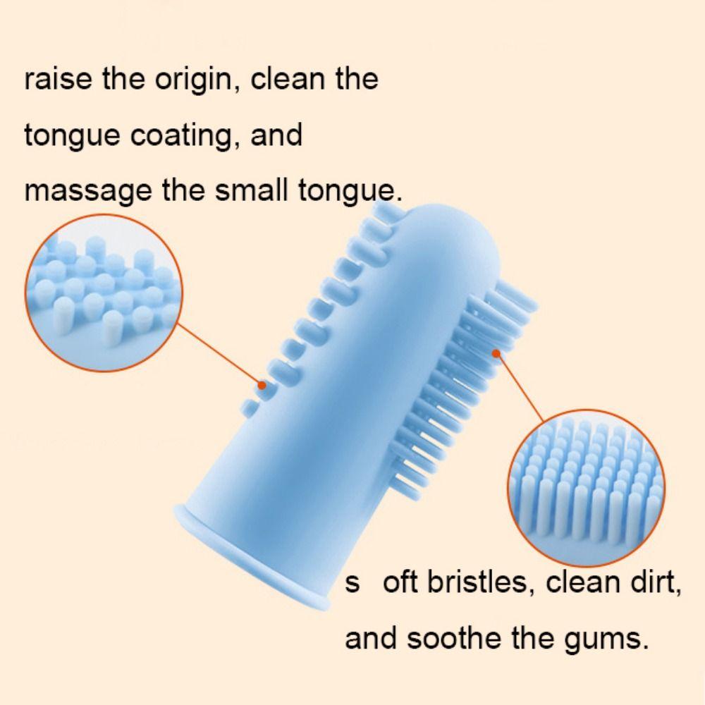 Bite Resistant Pet Finger Toothbrush Silicone Cats Mouth Cleaner  Remove Bad Breath