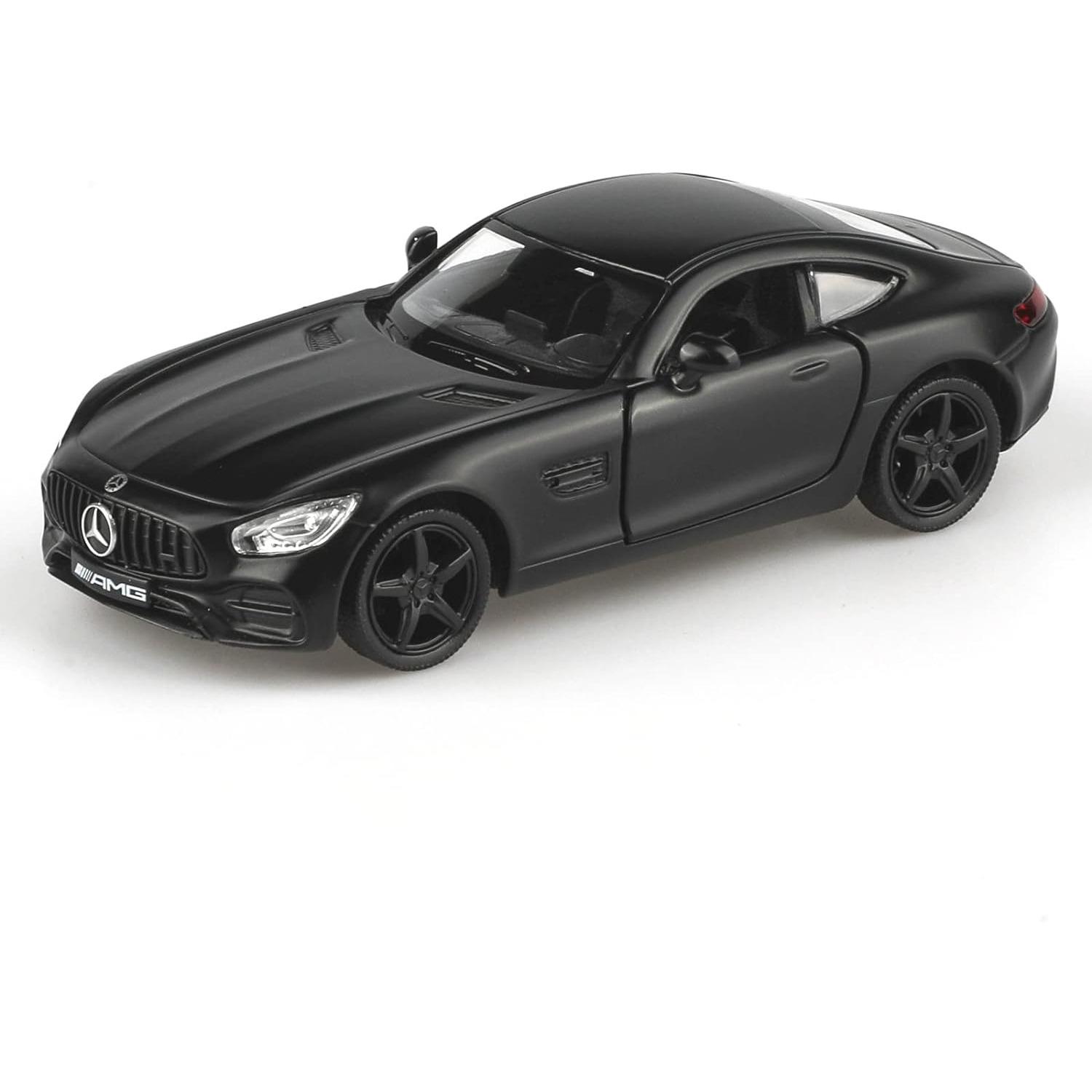Mercedes Benz AMG GTS, Druckguss-Automodelle im Maßstab 1/36, Rückziehfahrzeuge, Spielzeugautos, Autos als Geschenk für Jungen und Mädchen 1/36-Size:12*5*4cm schwarz