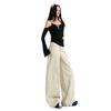 American Light Apricot Scimitar Jeans Women's New Autumn and Winter Loose Wide-leg Pants Design Sense High Waist Long Pants