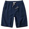 Herren Locker Atmungsaktiv Leinen Freizeit Knielang Sommer Strandshorts