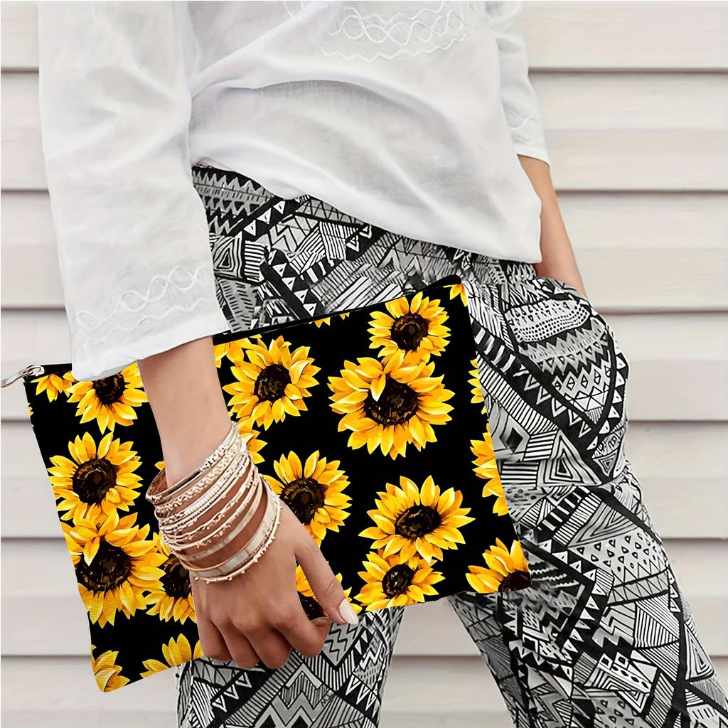 Spring Flowers, Waterproof, Makeup Bag, Coin Purse, Stationery Bag, Toiletries Bag, Portable, Zipper Storage Bag